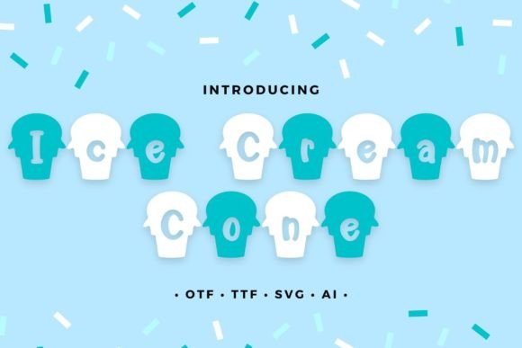 Ice Cream Cone Display Font for Playful Web Design