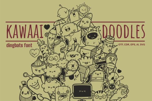 Kawaai Doodles: A Cute Display Font for Playful Editorial Design