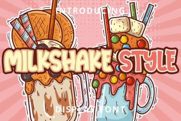 Milkshake Style Display Font for Playful Editorial Design