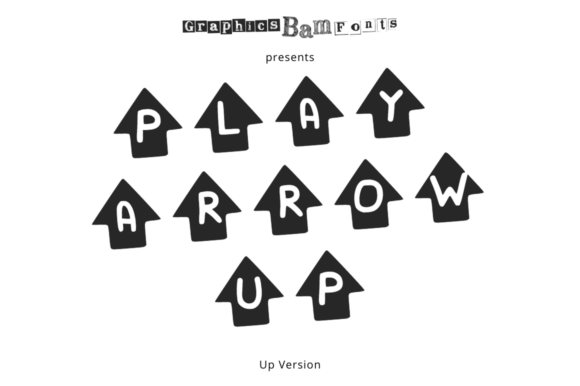 Play Arrow Up Font for Handmade Labels and Creative Branding