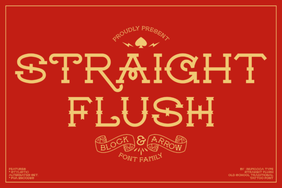 Straight Flush Display Font for Vintage-Inspired Branding
