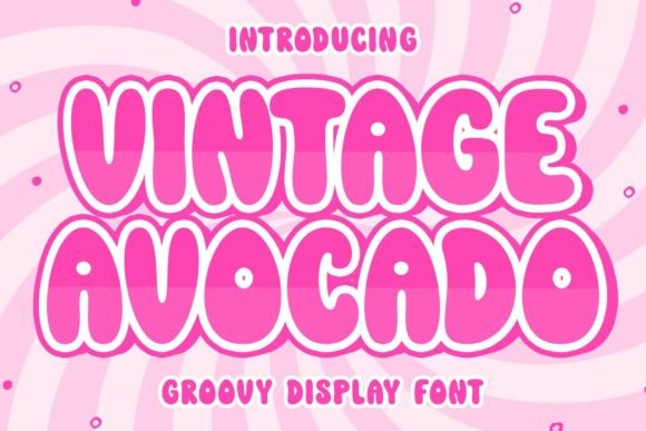 Vintage Avocado: Groovy Display Font for Retro Design